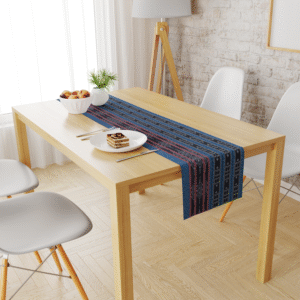 Taplak Meja Ikat Biru Linear