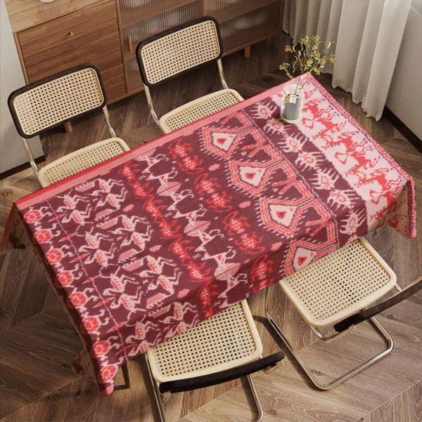 Taplak Meja Ikat Merah Bold
