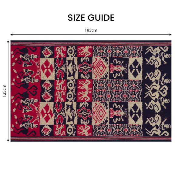 Taplak Meja Ikat Ombak Maroon - Image 2